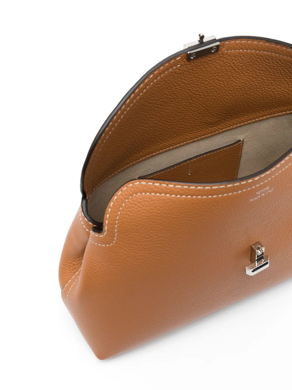 TOTEME Clutch T-Lock in pelle Brown