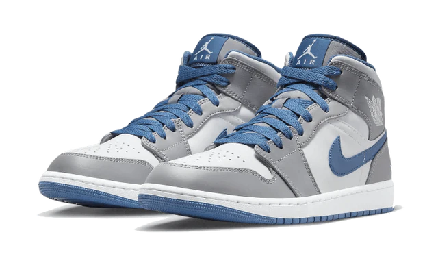 Air Jordan 1 Mid True Blue Cement