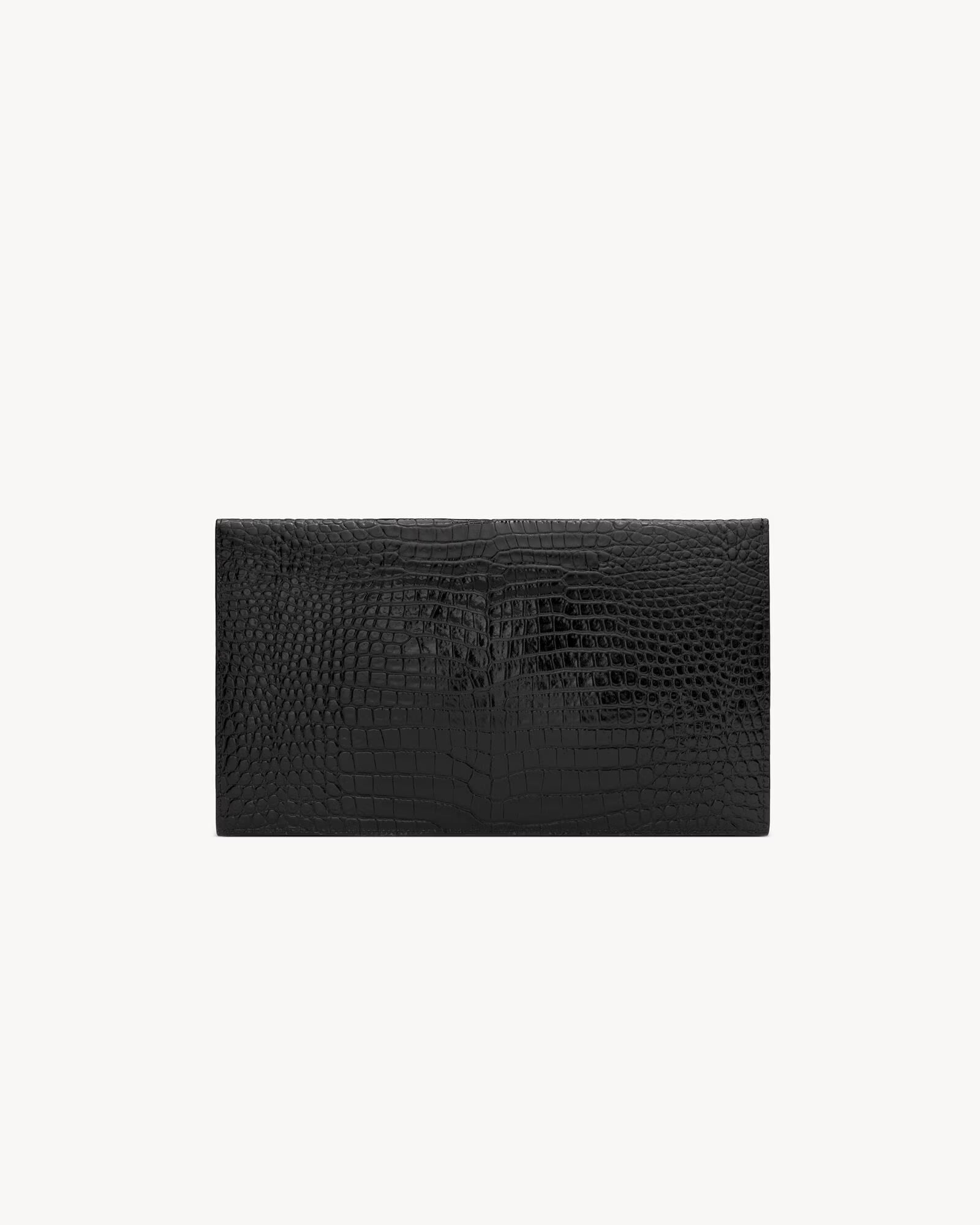 POCHETTE UPTOWN IN PELLE LUCIDA DI COCCODRILLO